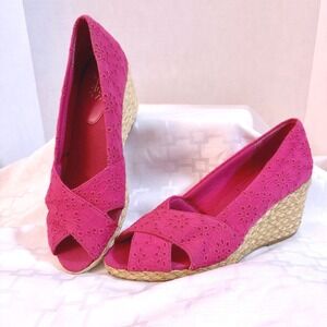 Chaps Dakoda Women's Dot Espadrille Wedges‎ 8.5 B Cruise Vacation Casual Elegant